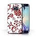 Price comparison product image STUFF4 Phone Case / Cover for Samsung Galaxy S6 Edge / Red Flowers Design / Floral Stamp Pattern Collection / by Penny Lane Publishing, Inc.