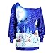 Produktbild ITISME FRAUEN BLUSE Frauen-Weihnachtsdruck-Sweatshirt-Pullover Top Party Plus Size Bluse Shirt