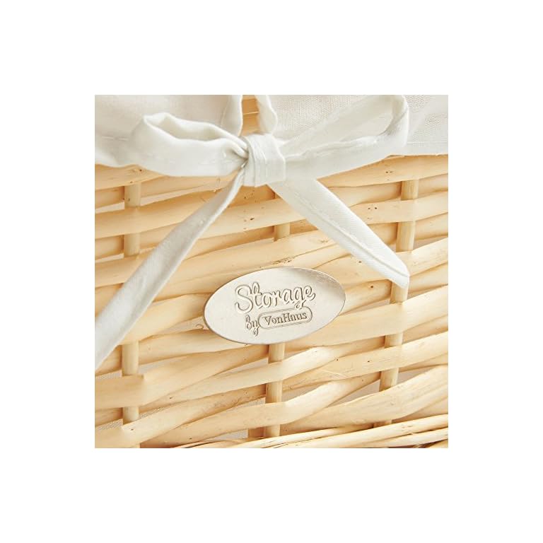 VonHaus 3-er Set mit großer Truhe und Körben aus Korbgeflecht