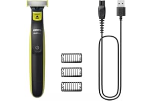 Cortabarbas - PHILIPS - Oneblade QP2724/10 - 3 accesorios (1 / 3 / 5 mm) incluidos - inal�mbrico recargable - Verde / Negro