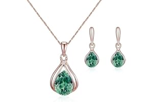 FDEETY Femme Cristal Goutte Collier Boucles d'oreille Mariage Mariée Bijou Série Elégant