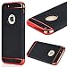 Produktbild GrandEver iPhone 6 Plus/iPhone 6S Plus Weiche Silikon Hülle Durchsichtige Rückschale TPU Bumper Transparent Schutzhülle Klar Handytasche mit Muster Anti-Kratzer Stoßdämpfung Ultra Slim Rückseite Silicon Backcover Soft Case Protective Cover Ultradünnen Premium Handyhülle - Rot und Schwarz