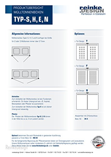 Mülltonnenhaus mit Pultdach und Granitpfosten 3x240L - 2