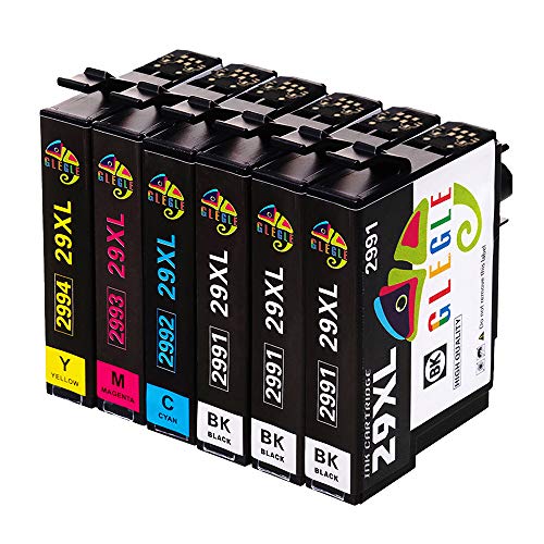 GLEGLE 29 29XL Cartucce d'inchiostro Compatibile con Epson XP-255 XP-245 XP-247 XP-235 XP-352 XP-332 XP-442 XP-342 XP-257 XP-355 XP-452 XP-455 XP-345 XP-445 XP-335 XP-432 XP-435 Confezione da 6