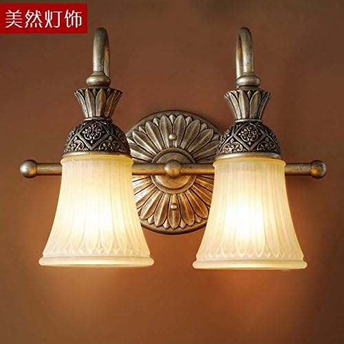 GaoHX European Vintage Wall Sconces Bathroom Antique Iron Wall Lamp