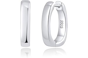 NEVEGE Small Silver Hoops Earrings for Women 925 sterling Silver Hoop Earrings Hypoallergenic Sleeper Huggie Earrings Tiny Mini Hoop Earrings for Women Girls15MM