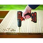 Black+Decker Akku-Bohrschrauber (18V, inkl. Li-Ion Schiebe-Akku, 1 Doppelbit, 400 mA Ladegerät im Koffer, LED…