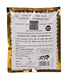 Everplus Natural Black Henna Powder (40Gm)-Pack of 5