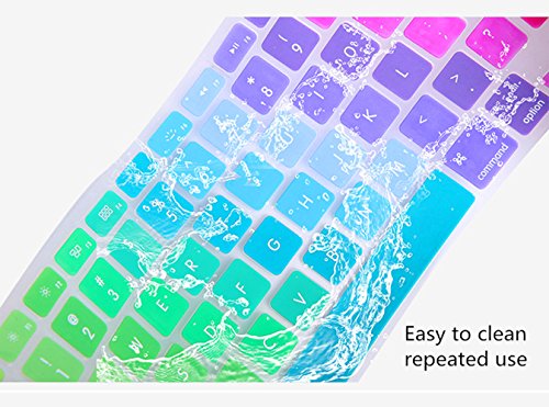 Se7enline Silikon QWERTZ Tastaturschutz (EU Deutsche Tastatur Gestaltung/Layout) für Apple MacBook Air/ Pro/ Pro Retina 13″/15″/17″ Zoll in Grün-Green - 4