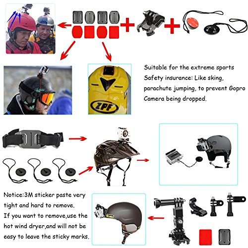 Zubehör Set für GoPro Hero 5 4 3+ 3 2 1 Black Silver, Aktion Kamera Zubehör-Kit für SJ4000 SJ5000 SJ6000 SJ7000 - 3