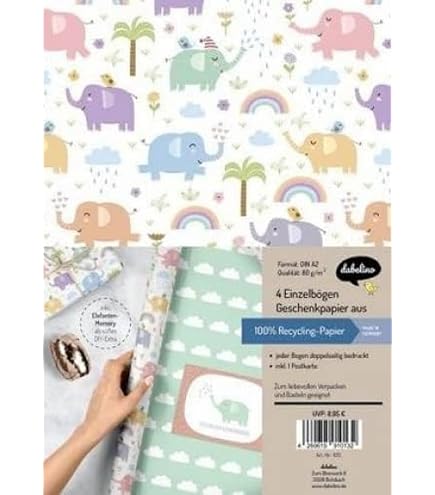 Carta Regalo Per Neonato Maschio - 8 Fogli 40x70 Cm Con Motivo Cielo Blu E Nuvole - It's A Boy Story - Per Baby Shower E Nascita