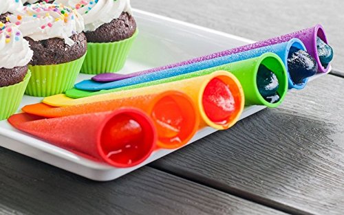 Vlunt 8 X Ice Pop Maker Eis Pop Formen eis am Stiel form-Set eis am stiel-Fuellen mit Saft, Soda, Joghurt-BPA frei 100% Lebensmittelqualitaet Silikon - 7