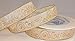 Produktbild SCHLEIFENBAND 20m x 25mm KRINGEL - ORNAMENTE / STERNE Dekoband Geschenkband WEIHNACHTEN [10875] (creme / gold - 024)