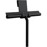 Silicone Shower Squeegee with Holder No Drilling Matte Black 24 cm Lip - Extra Wide Squeegee & Wiper for Shower - Shower Cubicle Squeegee for Shower Screen - Flitsche Water Squeegee