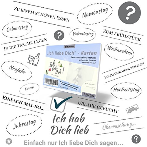 Jahrestag Geschenk für sie & ihn – Elegant Ich liebe Dich sagen – Süße Liebeserklärung für Frau & Mann – Coole Geschenkidee zum Finden Lassen – 15 exklusive Deko Überraschungs-Karten - 6