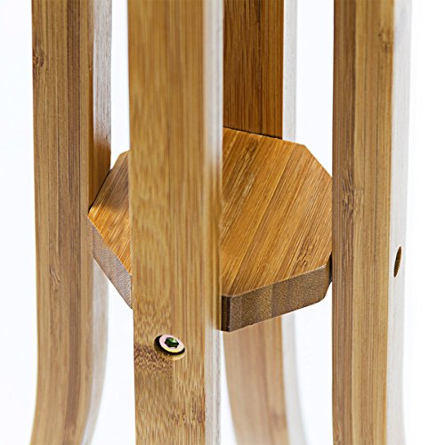 Relaxdays Garderobenständer Holz H x B x T: 175 x 50 x 50 cm Kleiderständer als Standgarderobe aus hochwertigem Bambus mit 4 Armen und Kleiderhaken für Flur und Diele zum Aufhängen von Kleidung, natur - 4