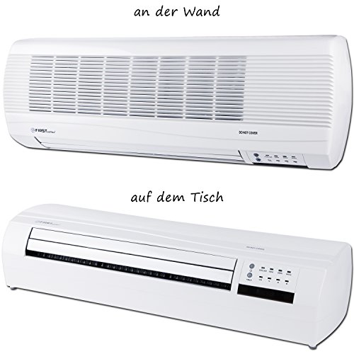 TZS First Austria – 2000 Watt Keramik Wand-Heizlüfter mit Fernbedienung | 2 Heizstufen | Kaltluft-Funktion | Timer bis 7,5 Stunden | Swing-Funktion | Sicherheitsthermostat | inklusive Wandmontage-Set - 2