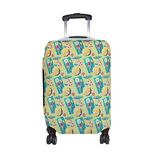 Preisvergleich Produktbild COOSUN Strand-Ferien-Mädchen-Druck-Reise-Ge... Schutzabdeckungen Waschbar Spandex Gepäck Koffer Cover - Passend für 18-32 Zoll L 26-28 in Mehrfarben