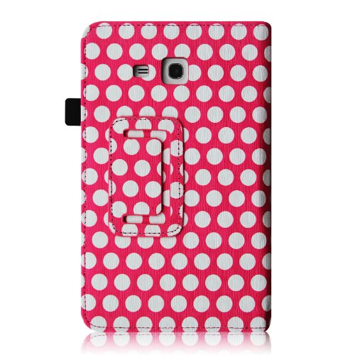 [Eckenschutz] Fintie Samsung Galaxy Tab 3 7.0 Lite T110 T111 T113 T116 Hülle Case – Slim Fit Folio Bookstyle Kunstleder Schutzhülle Cover Tasche mit Ständerfunktion für Tab 3 Lite 7.0 Zoll Tablet, Punktmuster - 7