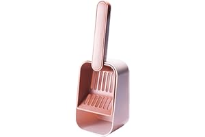 WANAONE Cat Litter Scoop with Holder, 2 In 1 Large Capacity Cat Litter Scooper Poop Sifting and Stand Set Deep Shovel Pooper Lifter for All Type of Cat Litter(Pink)