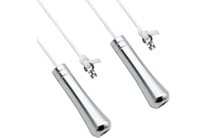 LumenTY Pull Cord Chrome Light Pull Light Pull Cord Extension150cm Blind Cord Pull Handle Brass Cord Weight Pull Light Switch Pull Cord for Ceiling Fans/Pull Blinds/Bathroom Light -2 Pack