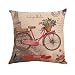 Produktbild Qinpin Kissenbezüge, Fahrrad-Muster-Serie, Familie, Auto, Sofa, Polster, Leinen, Kissenbezug, Leinen, a, 45cm * 45cm / 18 * 18"