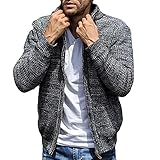 Luckycat Herren Winter langärmelige Strickjacke Kragen und Pullover Mantel Winterjacke Steppjacke Daunenjacke Parka Mäntel Jacken