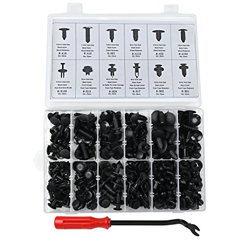 KIPTOP 240 Stück Push Retainer Kit, Universal Auto Nylon Push Type Retainer Clip, die beliebtesten Größen & Anwendungen, Free Fastener Remover für GM Ford Toyota Honda Chrysler mit Kunststoff Aufbewahrungsbox