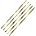 5PCS 4mm Brass Rod, Metal Solid Round Brass Rod Pin Lathe Bar Stock for RC Model Airplane Helicopter DIY Craft - 300mm Length