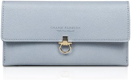 Fency Women's Clutch Multi-Card Faux Leather Wallet Long Bi-fold Matte (Light Grey)
