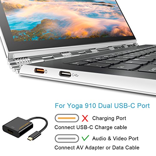 CableCreation Gold USB 3.1 Typ C (USB-C) auf HDMI Adapter (DP Alt Mode) für Apple Das neue Macbook / Chromebook Pixel / Dell XPS 13 / Yoga 900 / Asus Zen AIO / Lumia 950 / 950XL, Schwarz - 6