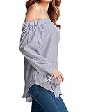 ZANZEA Damen Schulterfrei Freizeit Langarm Sommer Party Club T-shirt Bluse Tops - 2