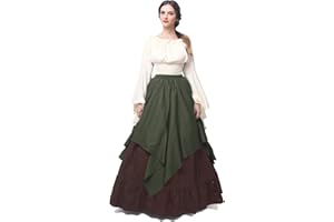 Fiamll Renaissance Kleid Damen Mittelalter Kleidung Kostüme Fasching Set