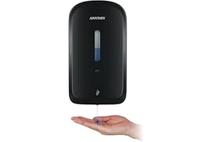 anydry Distributeur Automatique de Savon Liquide Professionnel de 1000 ML, à Montage Mural, sans Contact, pour Toilettes à Fort trafic, Bureaux, hôpitaux, modèle 1220S Noir