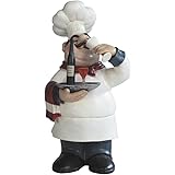 Gsc Fat Bistro Chef Wine Tasting Poly Resin Figurine Statue Decoration - Height 14.25 Inches