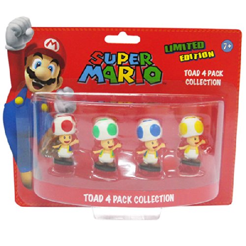 Preisvergleich Produktbild Super Mario 6cm Toad Minifiguren 4er Set