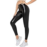 Getervb Leggings Pelle Donna Push Up Vita Alta Leggins in Ecopelle Sexy Pantaloni Collant Leggins Similpelle Opachi Elastici