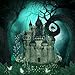 Produktbild Alu-Dibond-Bild 20 x 20 cm: "Magical background with a fantasy castle and creepy trees", Bild auf Alu-Dibond
