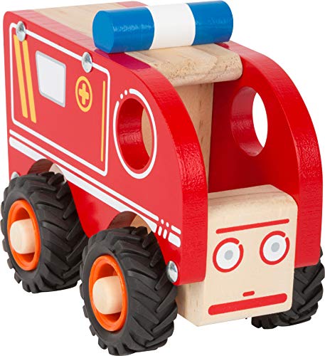 small foot 11076 Einsatzfahrzeug Krankenwagen aus Holz, mit Ladefläche und gummierten Rädern, ab 18 Monaten - 3