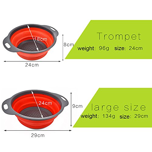 OUNONA 2ST Silikon Seiher Faltbare Sieb Küche Werkzeug - 5