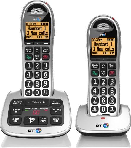 BT 4500 Cordless Big Button Phone with Answer Machine and Nuisance Call Blocker (Pack of 2)