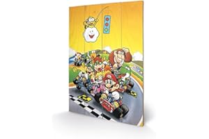 PYRAMID INTERNATIONAL Nintendo Super Mario Kart (Retro) 40 x 59 cm Impression sur Bois
