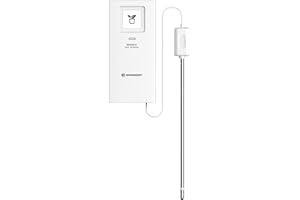 Bresser Termometro da pavimento e misuratore di umidità come sensore aggiuntivo per alcune stazioni meteo Bresser per giardino, serra, interni ed esterni