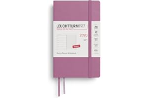 ‎LEUCHTTURM1917 LEUCHTTURM1917 372693 Wochenkalender & Notizbuch Pocket (A6) 2026, Softcover, Dusty Rose, Englisch