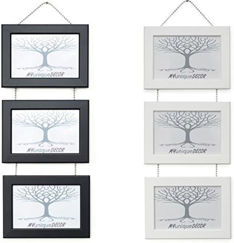 Triple Wall Hanging Picture Photo Frames with Metal Chain