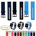 Produktbild 3PCS Fitbit Blaze Accessoires Klassische Uhrenarmbänder, iFeeker Einheitsgröße Weichem Silikon Ersatz Sport Bügel Band mit Verstellbarer Metall Sicherer Schnallenverschluss und Anschlusspins für Fitbit Blaze Smart Fitness Armbänder Armband ( Navy + Black + Sky Blue )