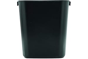 Rubbermaid Commercial Products Deskside Mülleimer 13 L Schwarz – Kleiner Abfallbehälter aus Kunststoff für Schlafzimmer, Bad & Büro – Passt unter Schreibtisch/Spüle – FG295500BLA