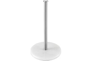 KES Portarotolo Cucina in Piedi Portarotolo da Terra Controsoffitto con Base in Marmo Porta Rotoli da Cucina Acciaio Inossidabile 18/8 Spazzolata, KPH100-2