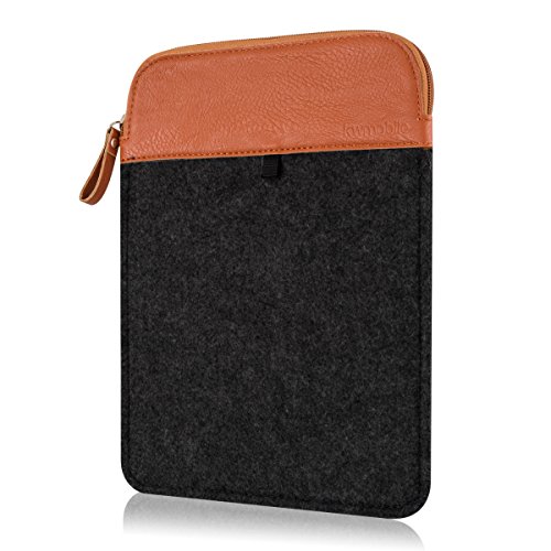 kwmobile Tablettasche Filz Sleeve für 9,7 – 10,1″ Tablet – Tablet Schutzhülle Tasche Case Hülle in Dunkelgrau Braun Innenmaße: ca. 27 x 19,5 cm - 4