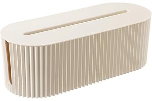 POMUROM Kabelbox Weiß, Kabelmanagement Box, Kabel Organizer Box Aufbewahrung, zur Vermeidung von Kabelsalat, Aufbewahrungsbox zum Verstecken von Steckdosenleisten, Adaptern & Kabeln, Schutz von Kindern Tieren